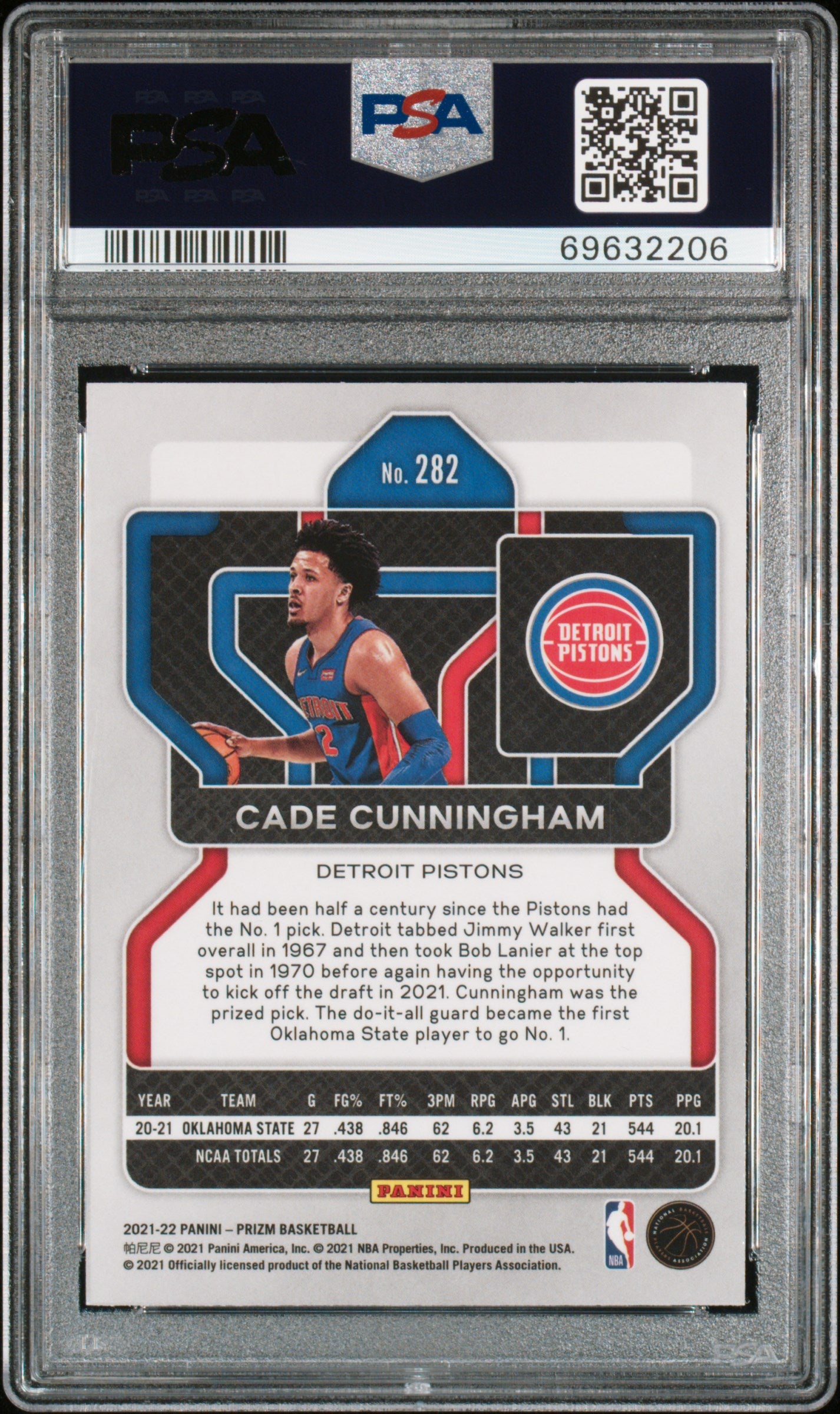2021-22 Panini Prizm Cade Cunningham #282 RC PSA 10