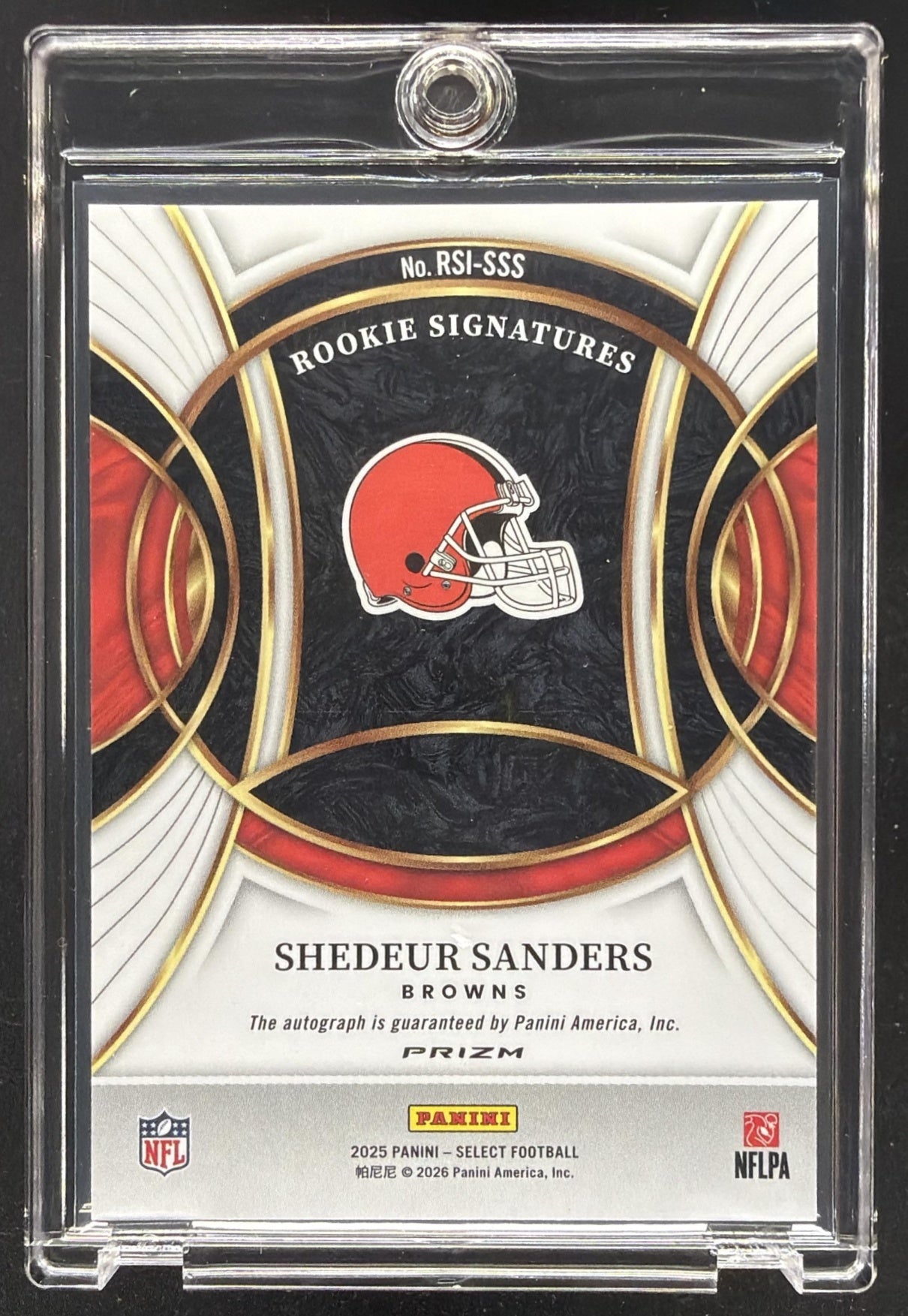 2025 Panini Select Shedeur Sanders #RSI-SSS Rookie Silver Prizm RC Auto