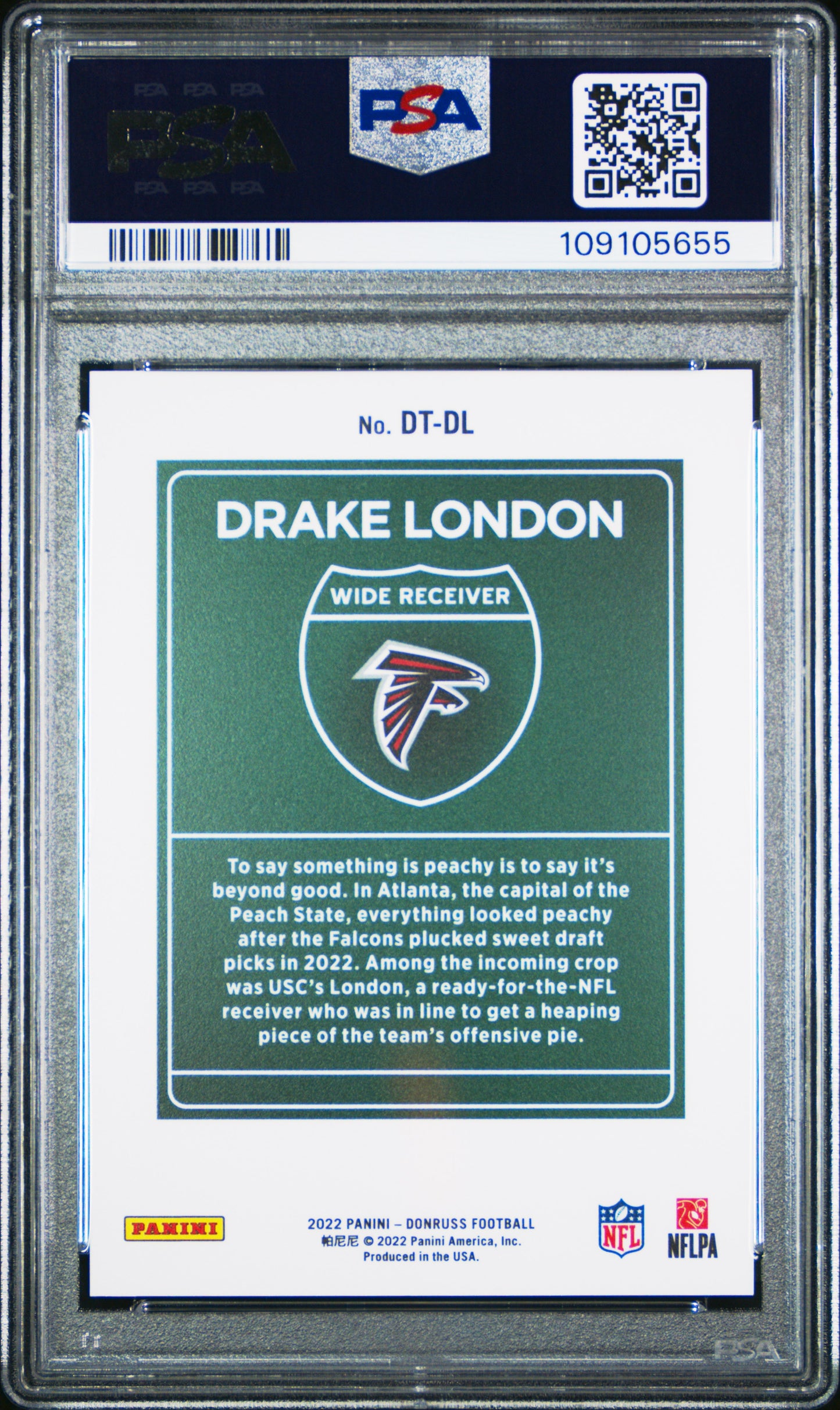 2022 Donruss Drake London Rookie Downtown PSA 9