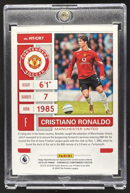 2019 Panini Chronicles Cristiano Ronaldo #HT-CR7 Contenders Historic Rookie Ticket