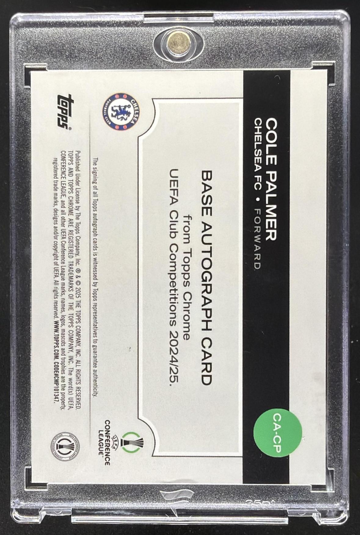 2024 Topps Chrome UEFA Club Competitions Cole Palmer #CA-CP Auto Magenta Refractor /75