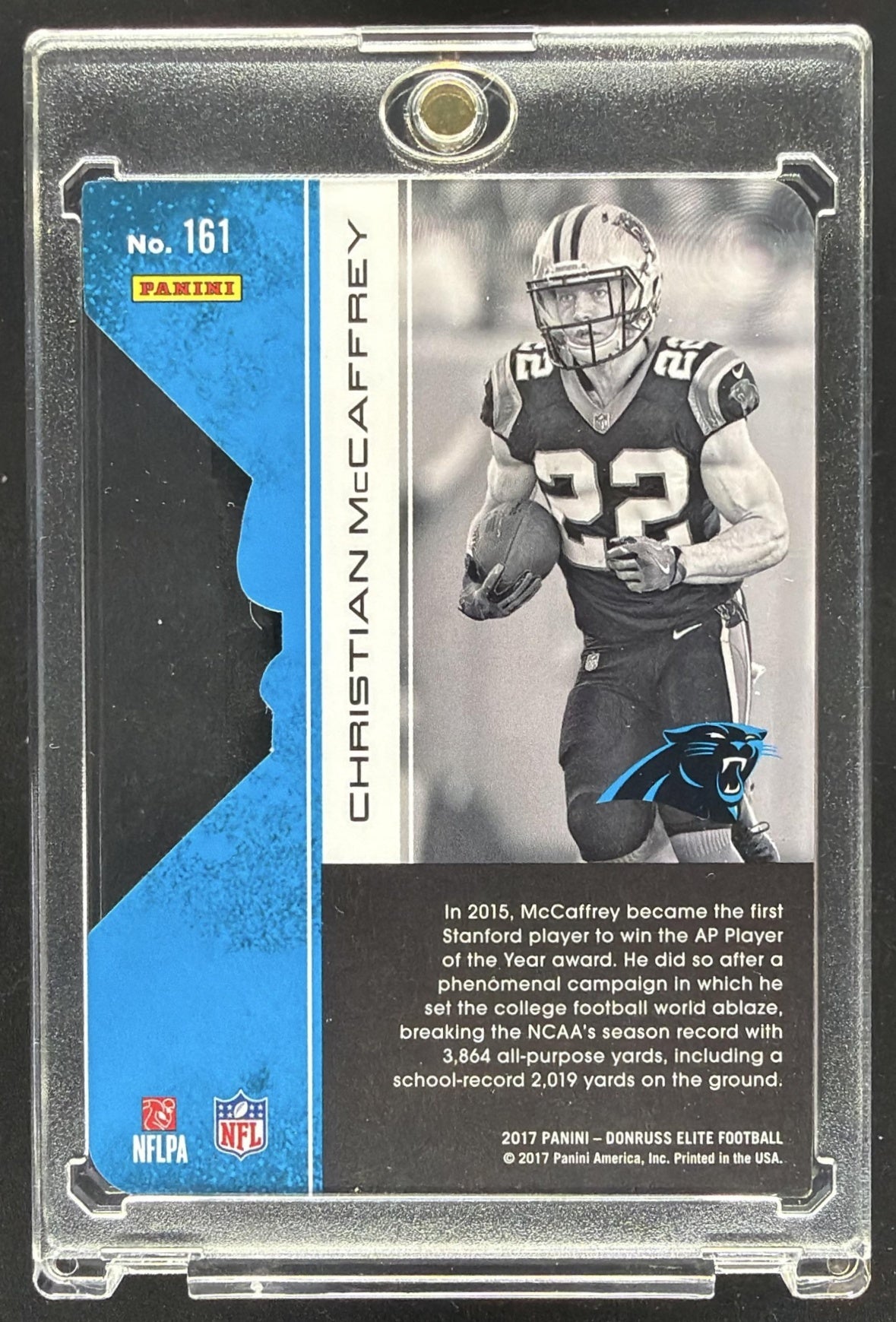2017 Panini Donruss Elite Christian McCaffrey #161 Aspirations Die Cut 13/24 RC