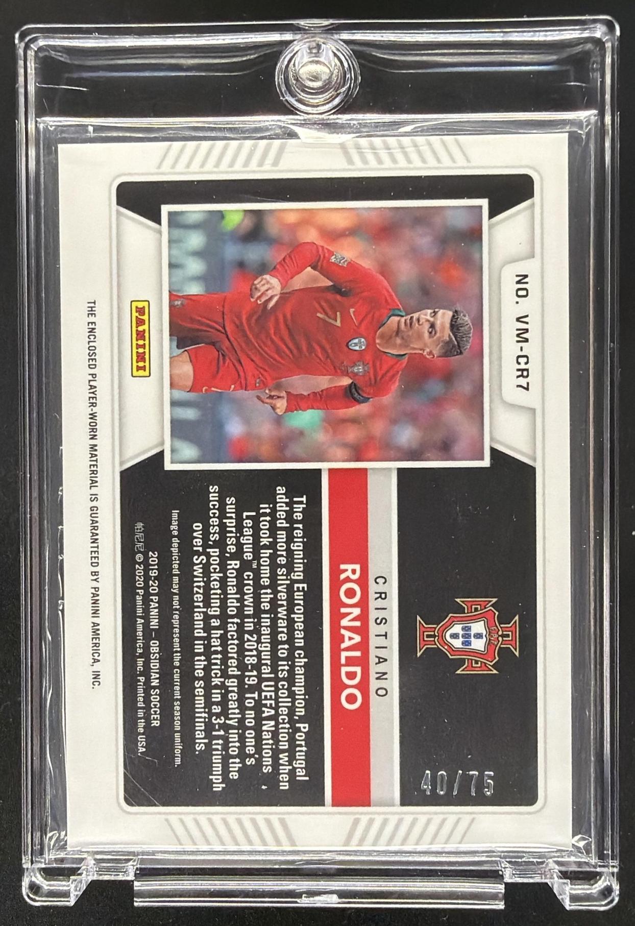 2019-20 Obsidian Cristiano Ronaldo Jersey Patch /75