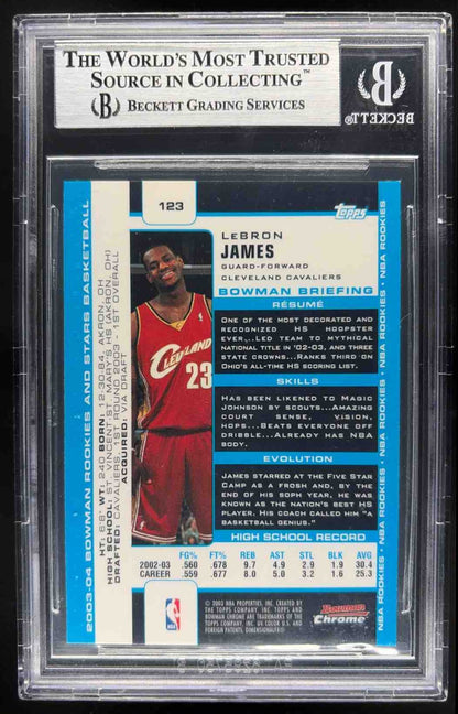 2003-04 Bowman Rookies & Stars LeBron James #123 RC Cavaliers BGS 9