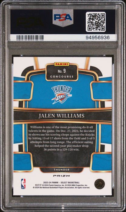 2023 Select Jalen Williams Zebra PSA 9