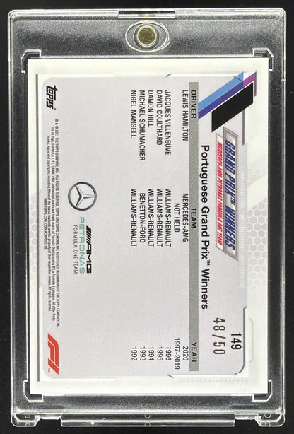 2021 Topps Chrome Formula 1 Lewis Hamilton #96 Gold Sapphire Flag Refractor /50
