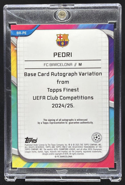 2023-24 Topps Finest UEFA Club Competitions Pedri #A-PI Auto Orange 4/25