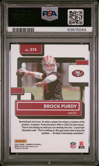 2022 Donruss Brock Purdy Press Proof Premium Rookie PSA 10