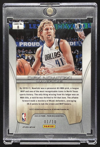 2023-24 Panini Prizm Deca Dirk Nowitzki #8 Finalists Gold 1/10