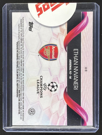 2024-25 Topps Chrome UEFA Club Competitions Ethan Nwaneri #H-11 Helix RC