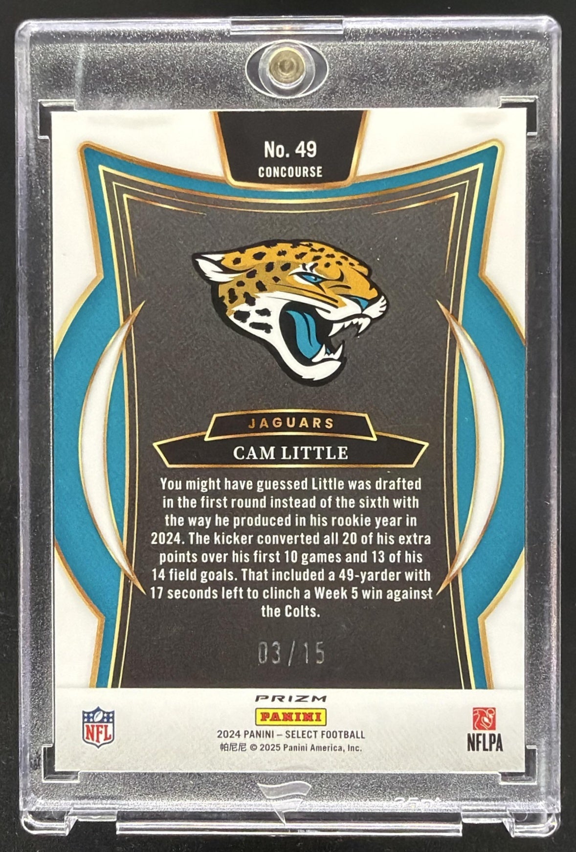2025 Select Cam Little Pink Glitter Rookie /15