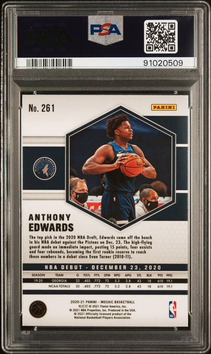2020-21 Mosaic Anthony Edwards Mosaic Rookie PSA 10