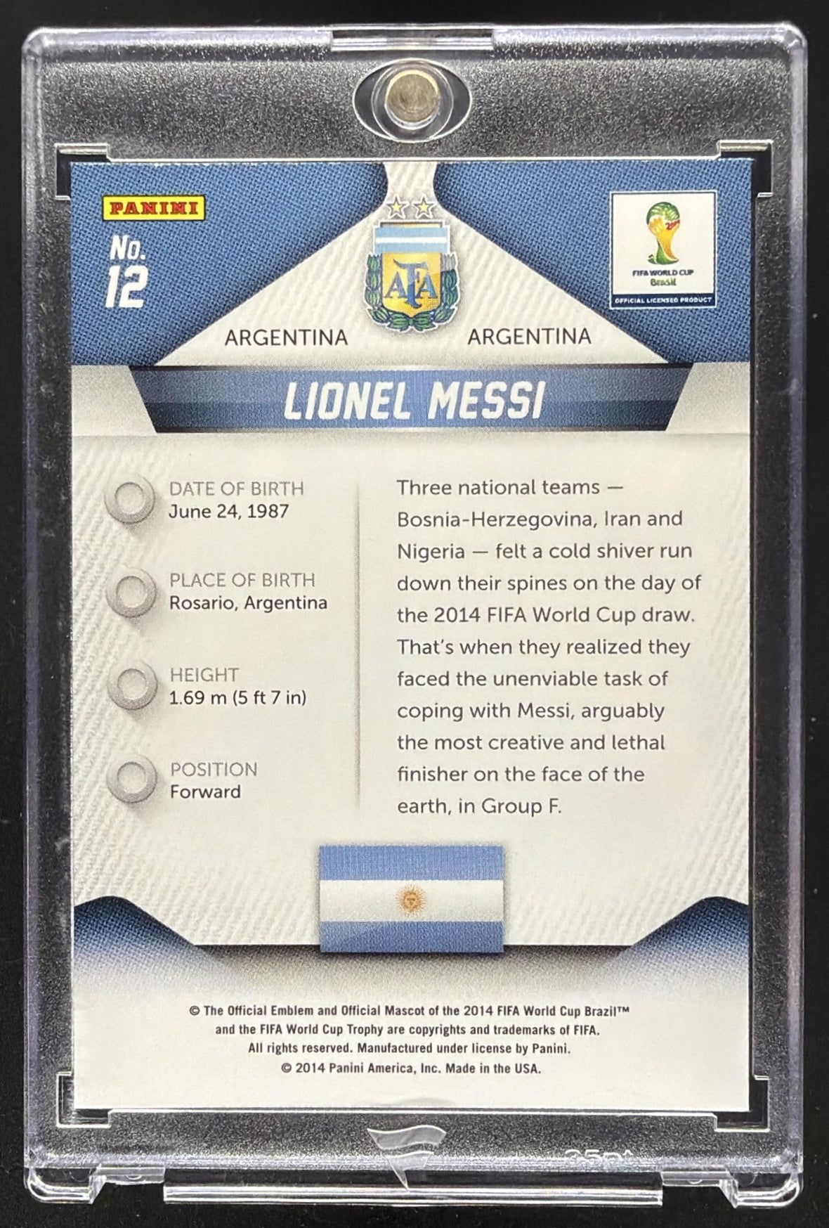 2014 Panini Prizm FIFA World Cup Brazil Lionel Messi #12