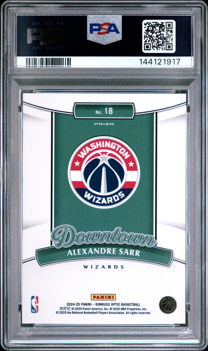 2024-25 Panini Donruss Optic Alexandre Sarr #18 Downtown RC PSA 10