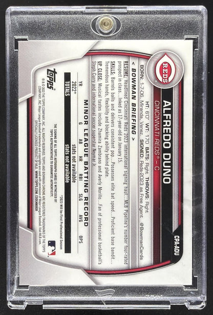 2023 Bowman Chrome Alfredo Duno #CPA-ADU Auto 1st Prospect