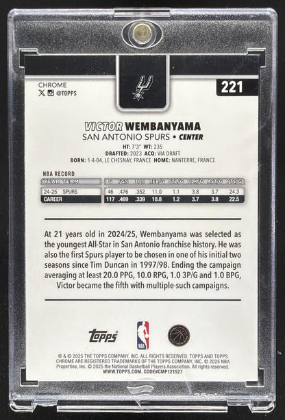 2025-26 Topps Chrome Victor Wembanyama  Image Variation #221