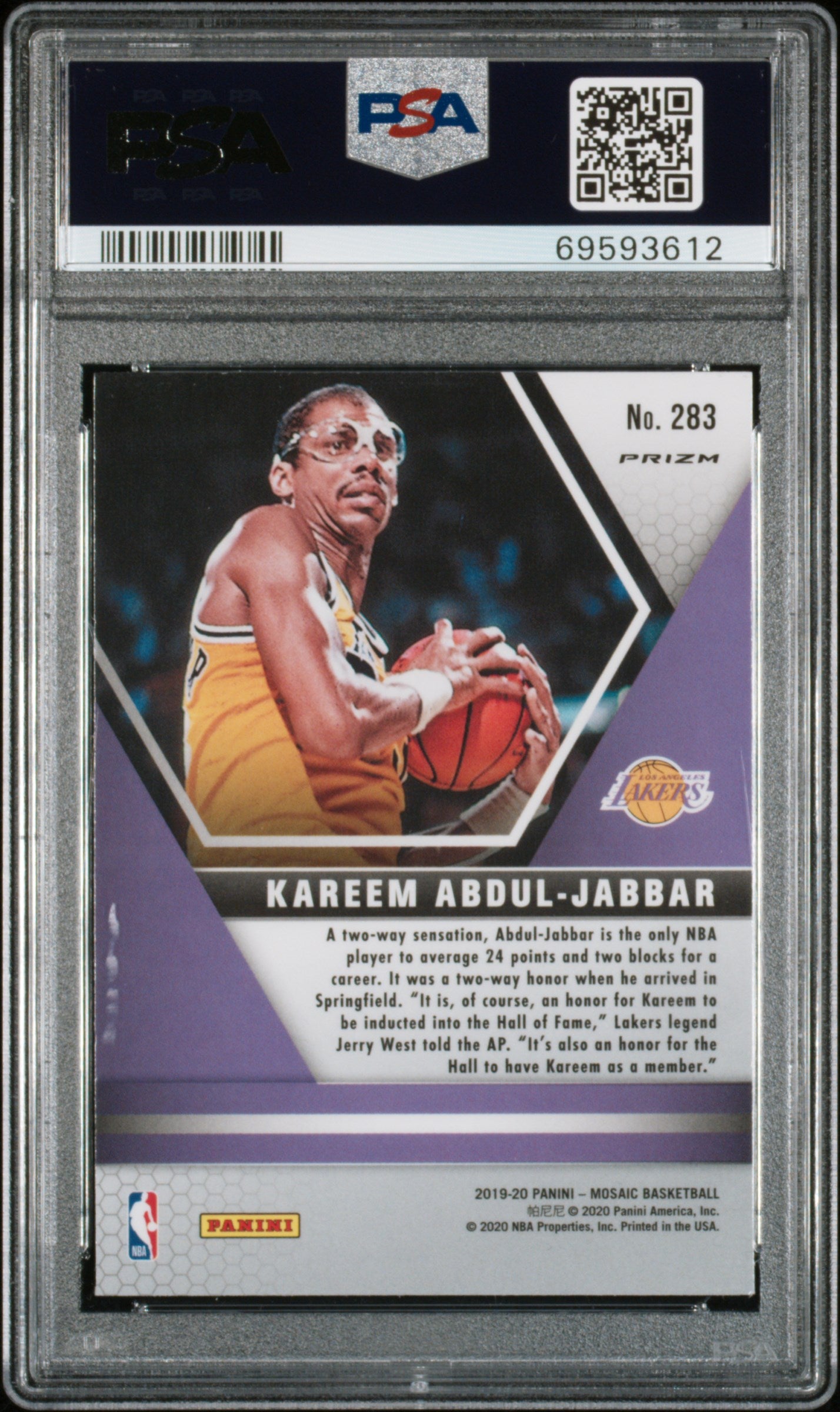 2019 Mosaic Kareem Abdul- Jabbar Genesis PSA 10