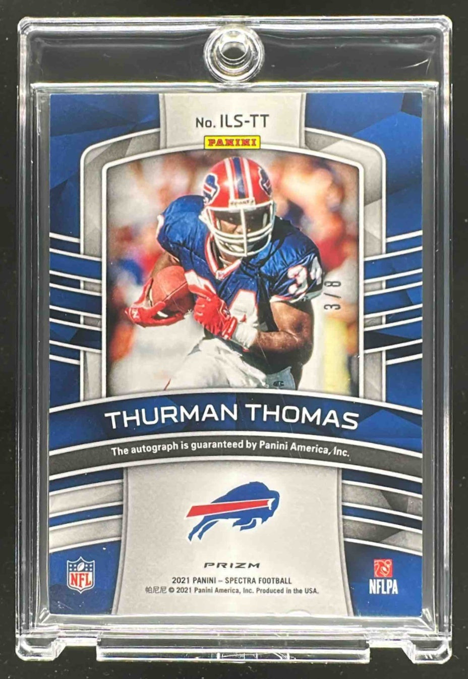 2021 Panini Spectra Thurman Thomas #ILS-TT Illustrious Legends Neon Pink /8 Auto