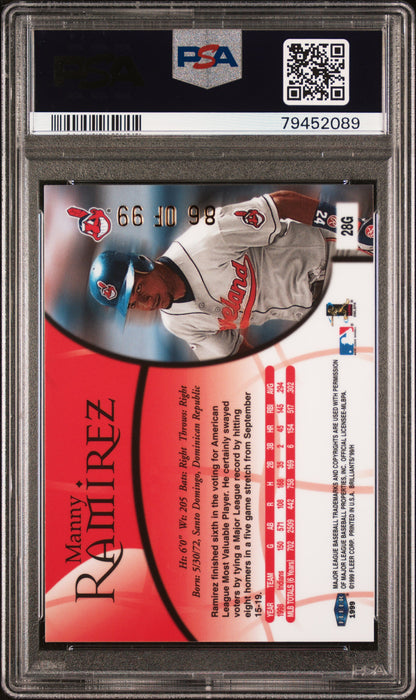 1999 Fleer Brilliants Manny Ramirez Gold 86/99 PSA 8