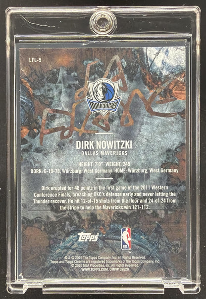 2025 Topps Chrome x Cactus Jack Dirk Nowitzki #LFL-5 La Flame /75