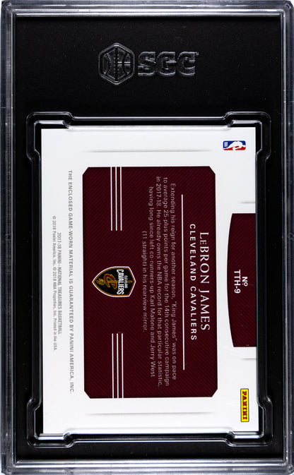 2017-18 National Treasures Lebron James Treasured Threads /99 SGC 9.5