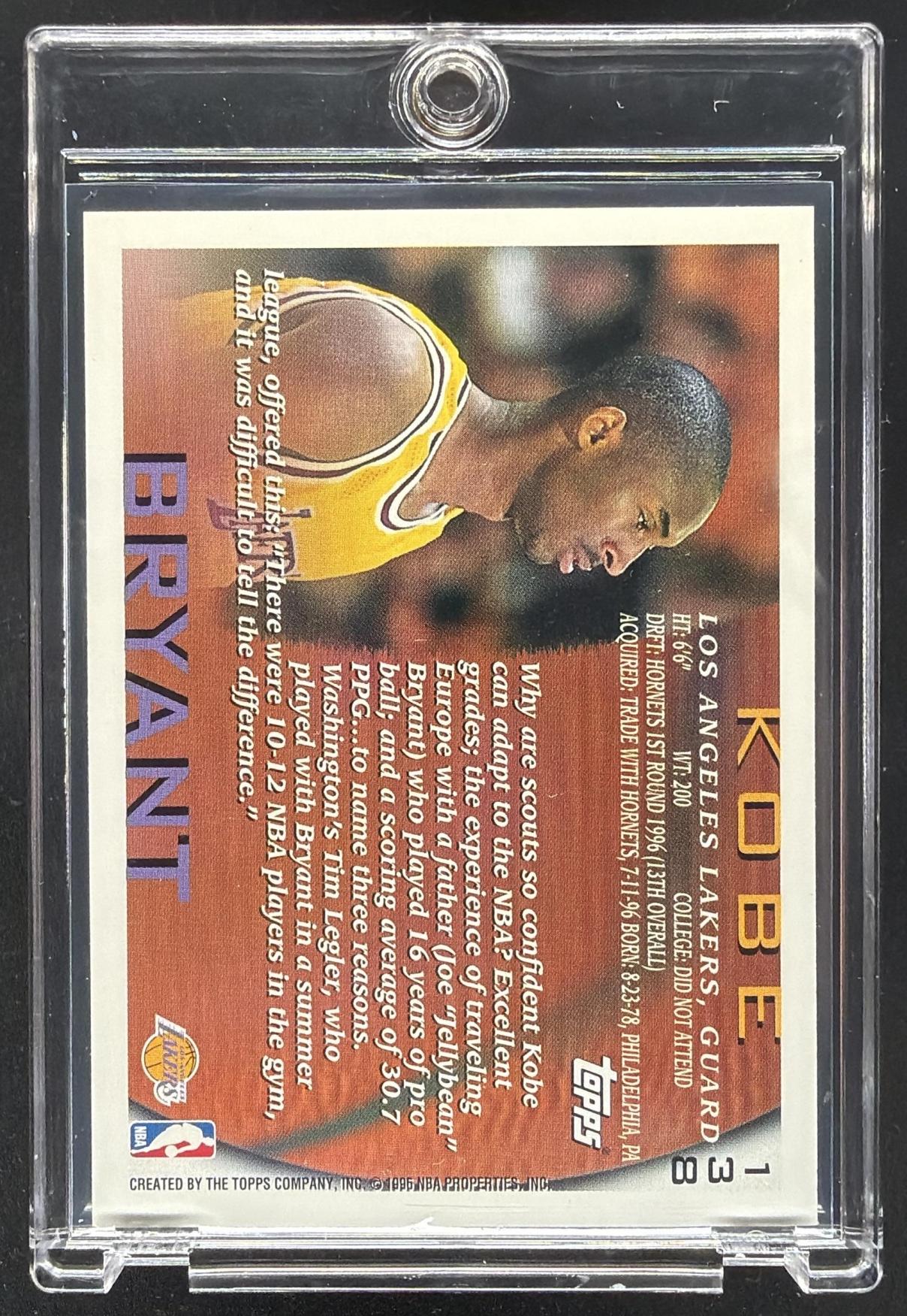 1996-97 Topps Kobe Bryant #138 RC