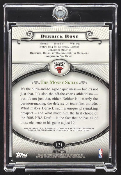 2008-09 Topps Treasury Derrick Rose #121 Rookie Auto Refractor
