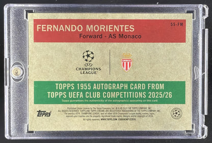 2025 Topps UEFA CC Fernando Morientes #55-FM Auto Black /10