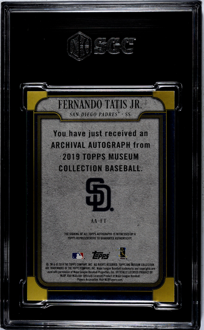 2019 Topps Museum Collection Fernando Tatis Jr. #AA-FT Auto /299 RC SGC 8.5
