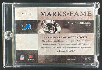 2008 Donruss Calvin Johnson Patch Marks Of Fame /50