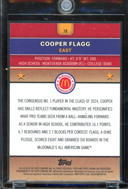 2024 McDonald's Chrome Cooper Flagg Red Lava 019/125