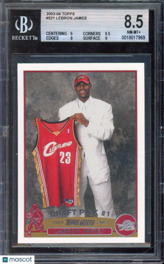 2003-04 Topps Lebron James Rookie BGS 8.5