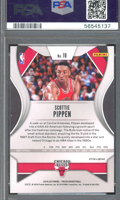 2019 Prizm Scottie Pippen Purple Pulsar 26/35 PSA 10