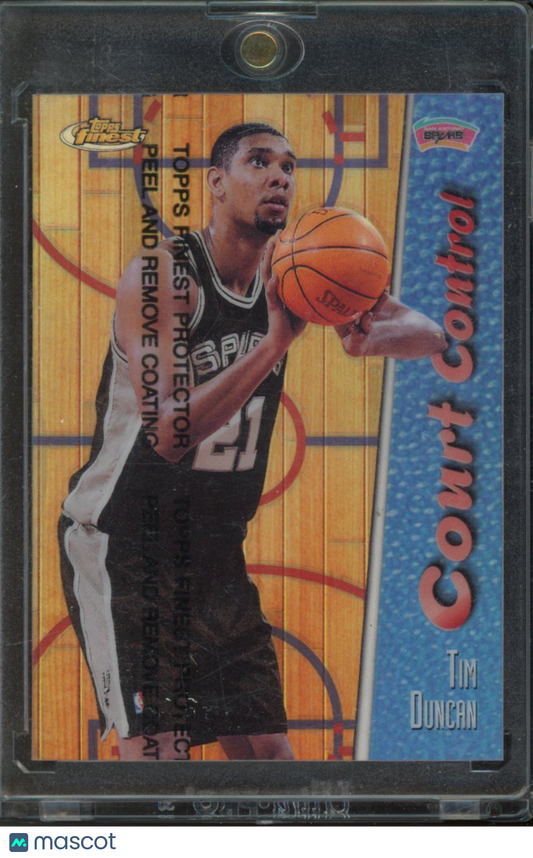 1999-2000 Topps Finest Tim Duncan Court Control Refractor /150