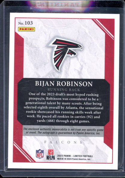 2023 Limited Bijan Robinson Rookie Patch Auto 049/199 RC
