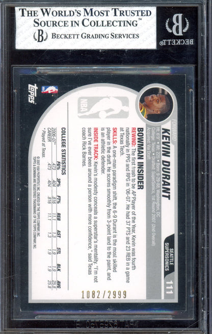 2007 Bowman Kevin Durant 1082/2999 BGS 8 RC