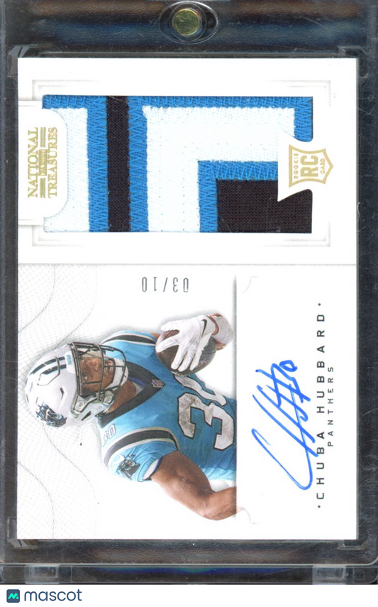 2021 National Treasures Chuba Hubbard Rookie Patch Auto /10