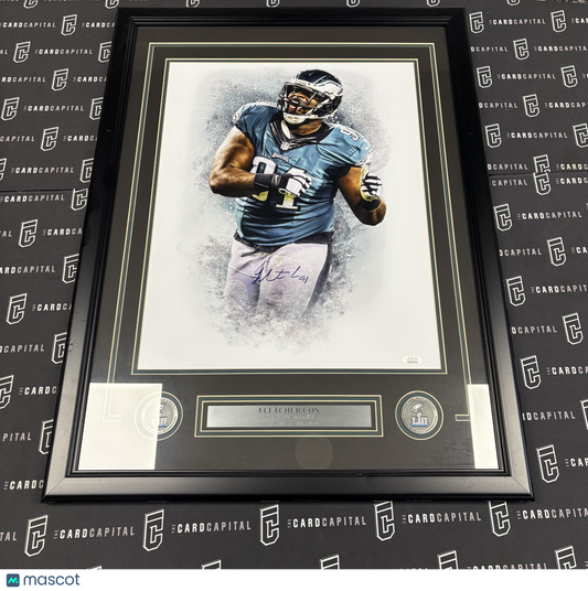 Fletcher Cox SIgned 16x20 Eagles Framed and Matted