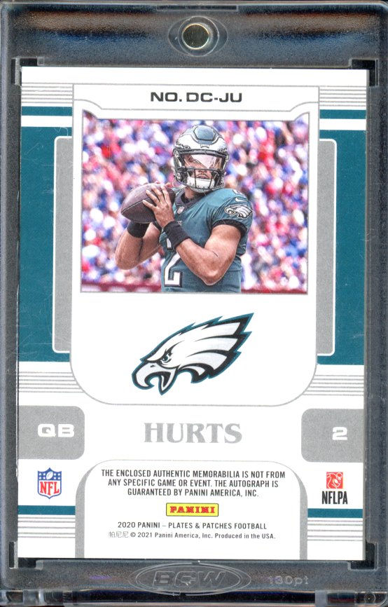 2020 Plates And Patches Jalen Hurts Rookie Patch Auto /15