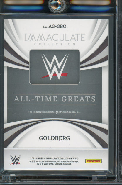 2022 Immaculate WWE Goldberg All-Time Greats Gold Auto /10