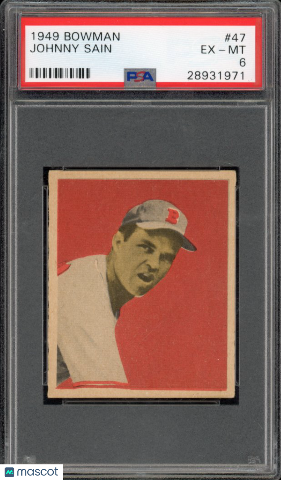 1949 Bowman Johnny Sain #47 PSA 6