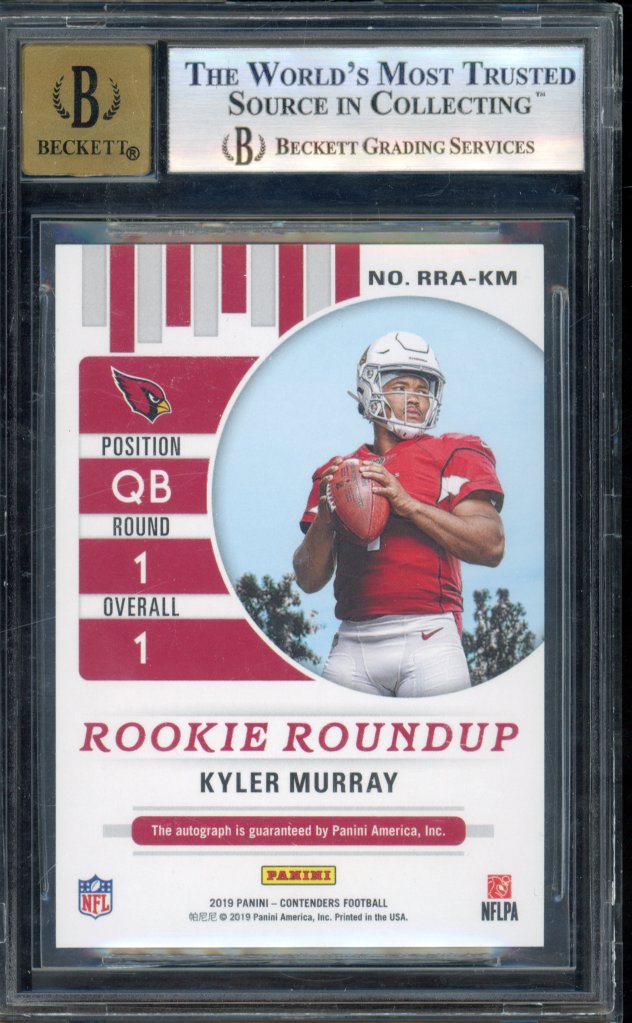 2019 Contenders Kyler Murray Rookie Roundup Auto /25 BGS 9/10