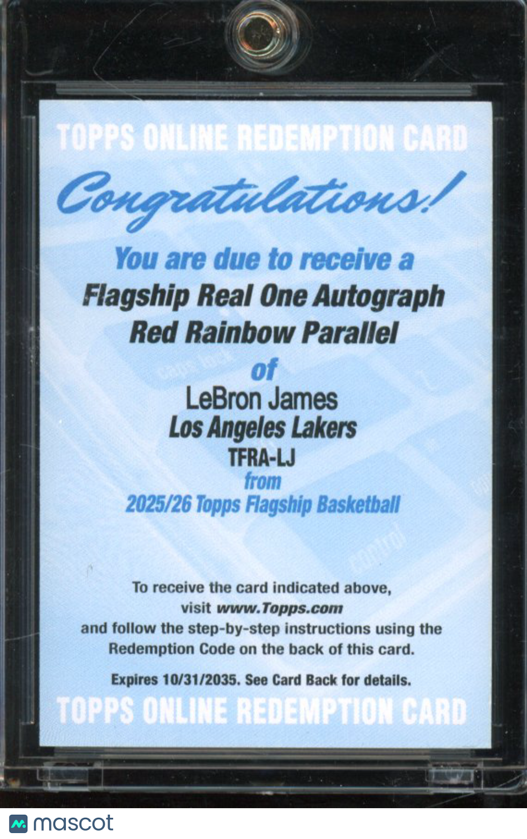 2025-26 Topps LeBron James Red Rainbow Parallel /5 Auto