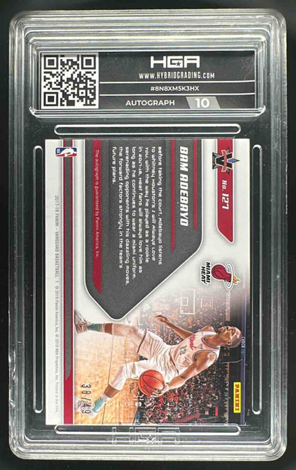 2017-18 Panini Vanguard Bam Adebayo #127 Purple Auto HGA 9.5 Auto 10