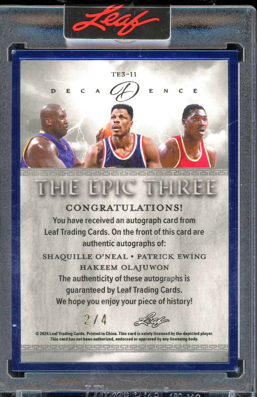 2024 Decadence Shaquille O'Neal Patrick Ewing Hakeem Olajuwon Auto /4