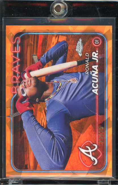 2024 Topps Chrome Ronald Acuna Image Variation Orange Sapphire /25