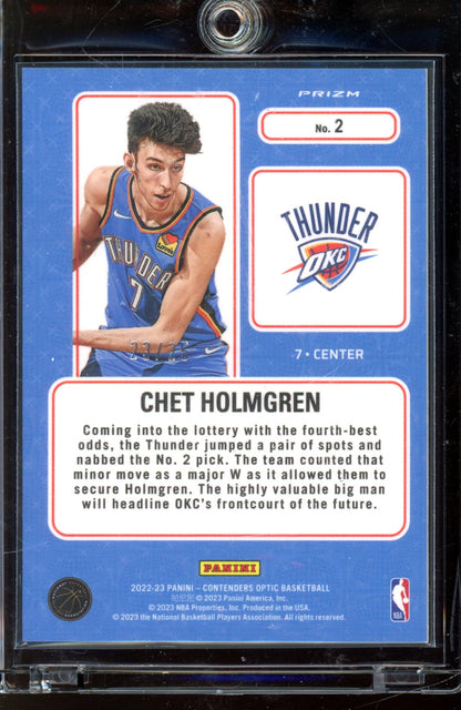 2022-23 Contenders Optic Chet Holmgren Lottery Ticket Rookie Pulsar /25