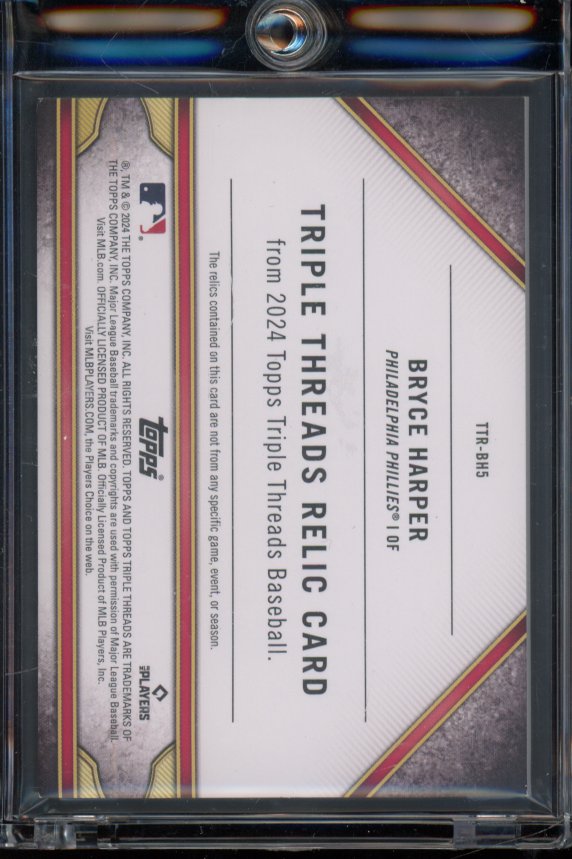 2024 Triple Threads Bryce Harper Game Used Patch /9