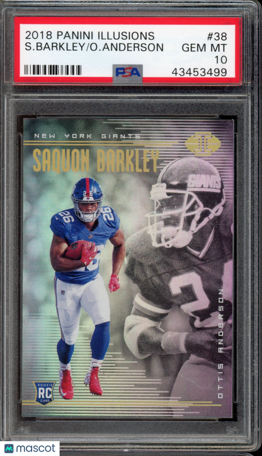 2018 Illusions Saquon Barkley Ottis Anderson Rookie PSA 10