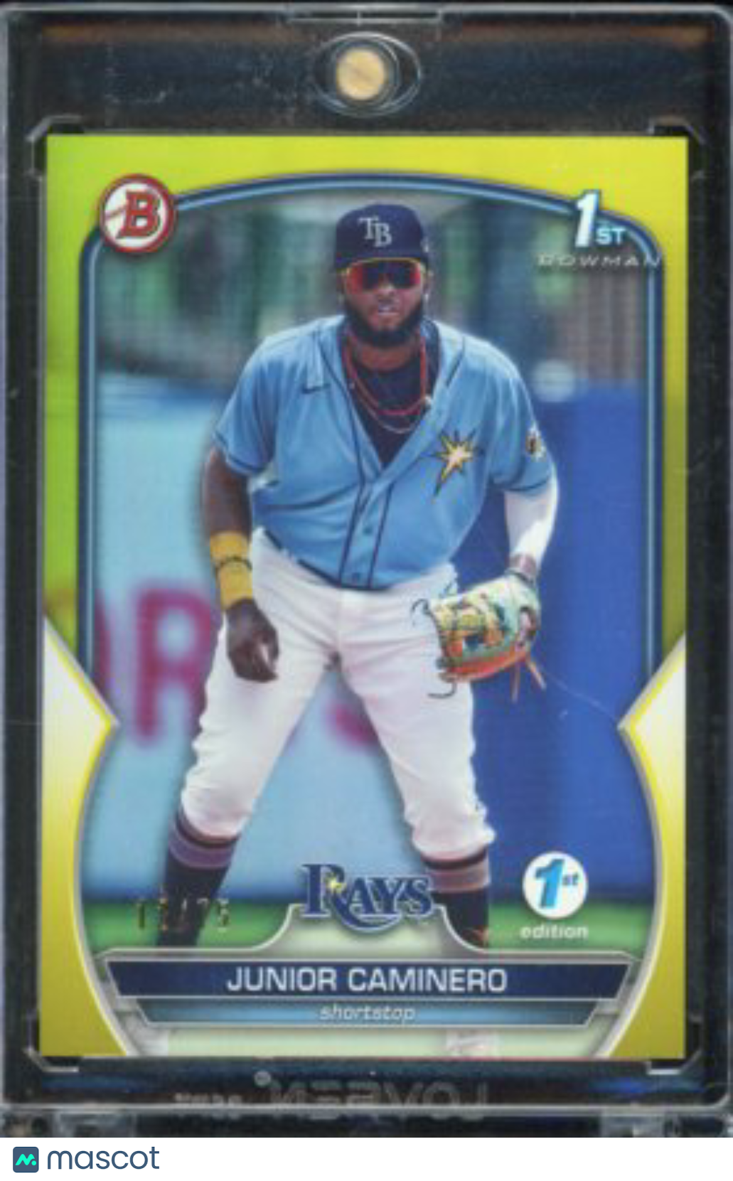 2023 Bowman Junior Caminero 1st Edition Yellow /75